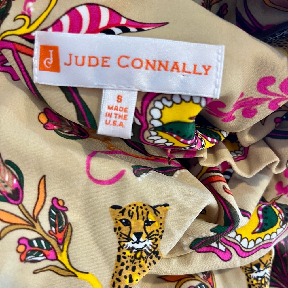 Jude Connally Beige Floral & Leopard Print Ruffle Shell - Picture 4 of 7